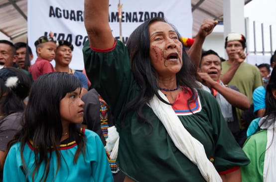 Protesta ad Orellana, in difesa del territorio indigeno A'i Cofan