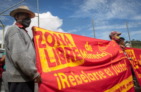 Protesta contro le miniere a La Merced de Buenos Aires, Ecuador