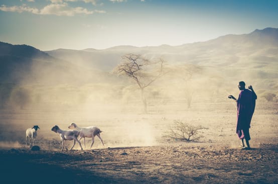 Pastore del popolo Masai in Tanzania