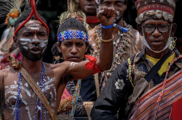 Manifestazione degli indigeni in Papua