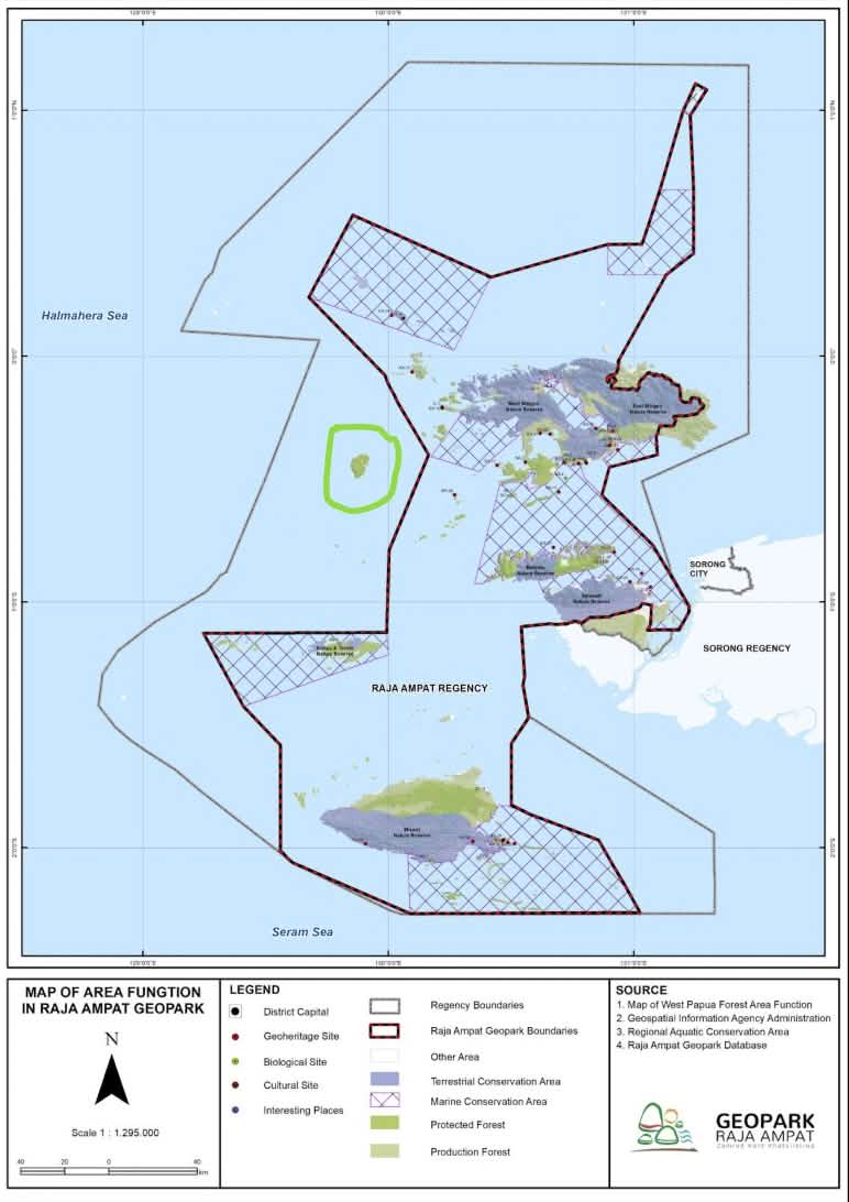 Mappa del geoparco Raja Ampat