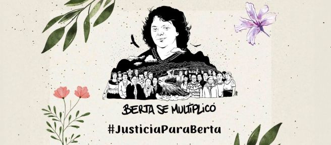 Immagine che simboleggia i semi germogliati di Berta Cáceres nella lotta di migliaia di persone in tutto il mondo con l'hashtag #JusticiaParaBerta (#GiustiziaPerBerta).
