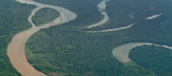 Un fiume nella foresta della regione Ucayali, Perù