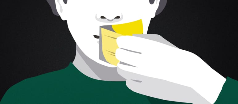Le procedure per imbavagliare le proteste sono concepite per zittire le critiche. L'UE vi pone fine con la "legge Daphne". Disegno: azioni intimidatorie per zittire la critica