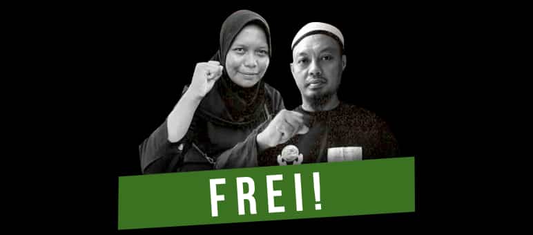 Immagine in bianco e nero di Haslilin e Andi Firmansyah
