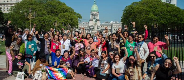Le donne della Escuelita por la Justicia Climática Feminista, questo novembre 2022 a Buenos Aires, Argentina. Riunione delle donne della "Escuelita por la Justicia Climática Feminista" a Buenos Aires, Argentina, novembre 2022