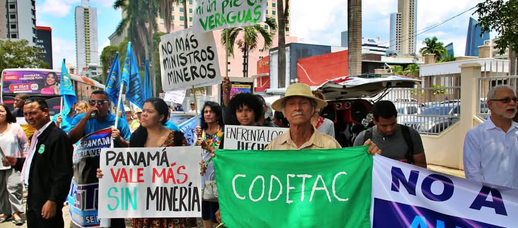 Manifestazione contro l'estrazione mineraria a Panama City, Panama City, 29 marzo 2023