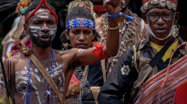 Manifestazione degli indigeni in Papua