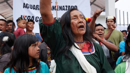 Protesta ad Orellana, in difesa del territorio indigeno  A'i Cofan