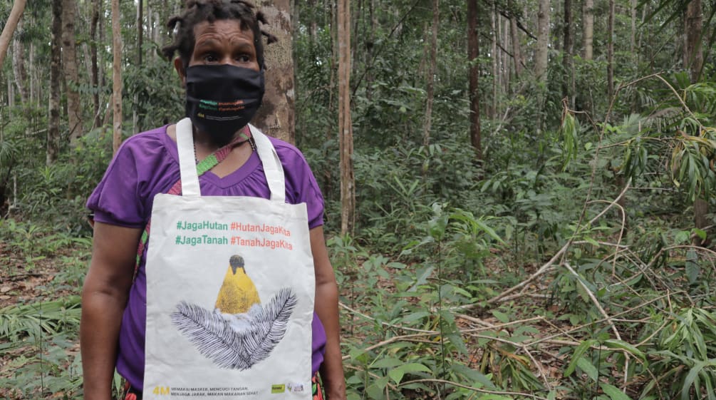 Una protesta a Papua: Proteggiamo la foresta - la foresta ci protegge
