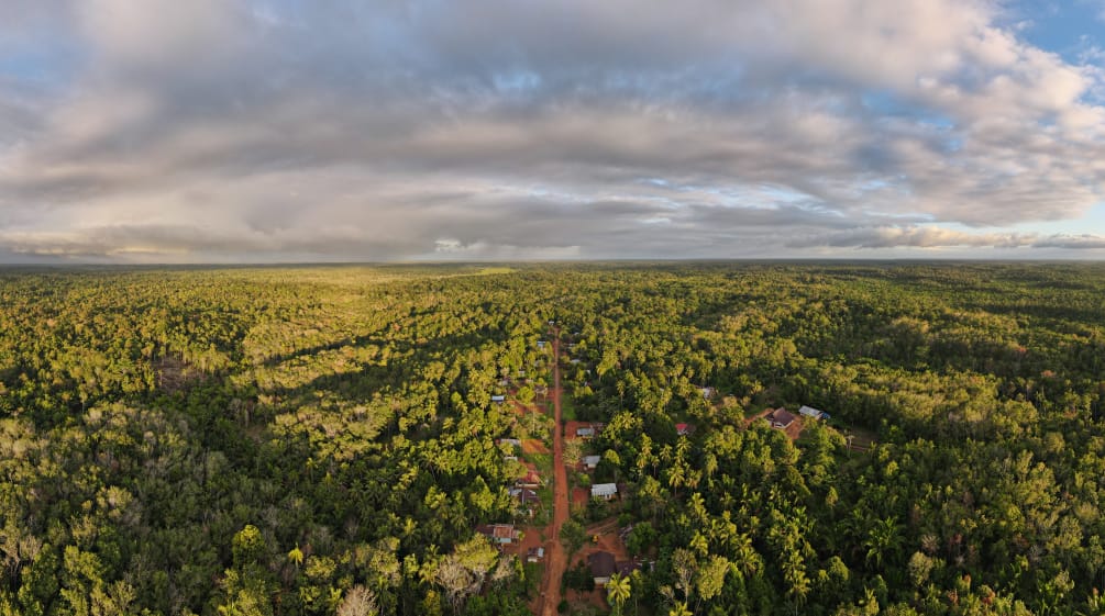 Il villaggio di Wambon nel distretto di Boven Digoel, provincia di Papua, Indonesia.