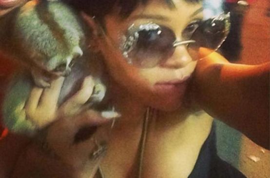 La cantante Rihanna con il Loris Lento